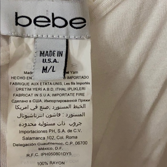 Bebe oversized white  tank top size: M/L - Picture 7 of 7